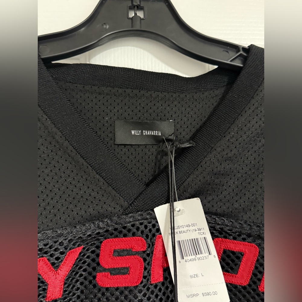 Willy Chavarria men’s mesh football jersey size L - Picture 9 of 13